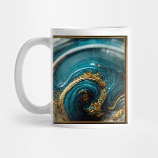 Golden aqua swirl II Mug